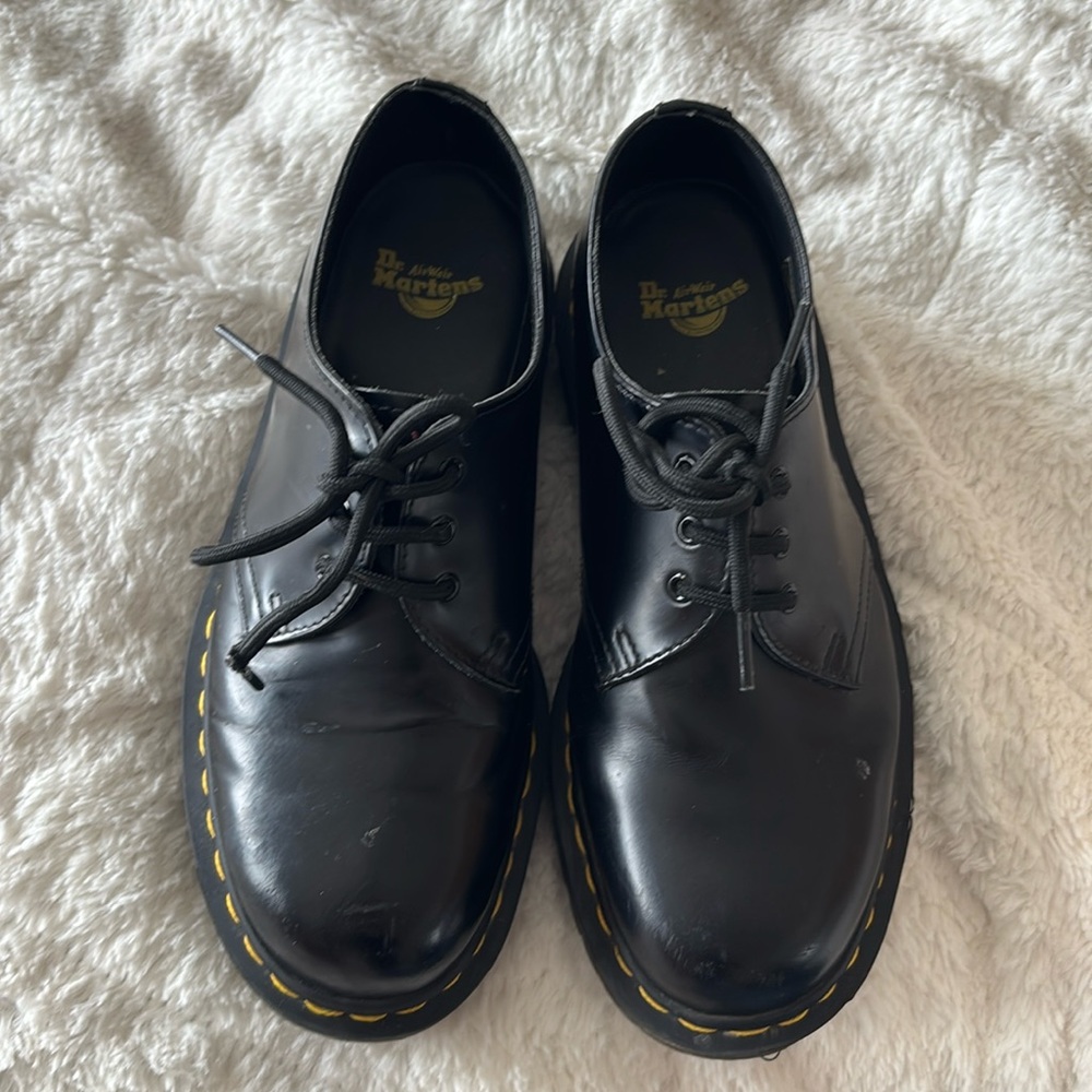 Dr. Martens Black Leather Men's Shoes